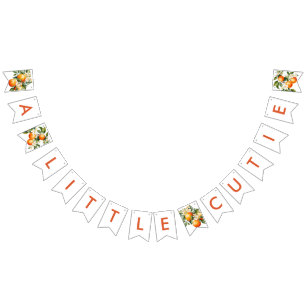 Kleine Cutie Sinaasappel Clementine Baby shower Vlaggetjes