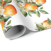 Kleine Cutie Sinaasappel Clementine Stippen Baby s Cadeaupapier (Rol Hoek)