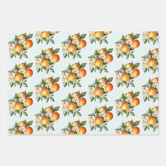 Kleine Cutie Sinaasappel Clementine Stippen Baby s Inpakpapier Vel (Voorkant)
