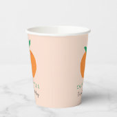 Kleine Cutie Sinaasappel Eerste Verjaardagspapier  Papieren Bekers (Links)