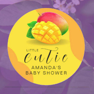 Kleine Cutie Sinaasappel Fruit Schattige Baby show Ronde Sticker