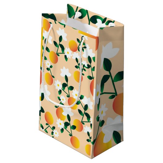 Kleine Cutie Sinaasappel Pattern Klein Cadeauzakje (Achterkant Gekanteld)