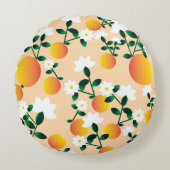 Kleine Cutie Sinaasappel Pattern Rond Kussen (Voorkant)