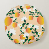 Kleine Cutie Sinaasappel Pattern Rond Kussen (Achterkant)