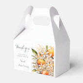 Kleine cutie Sinaasappel Tangerine Baby shower Cit Bedankdoosjes (Achterkant)