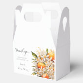 Kleine cutie Sinaasappel Tangerine Baby shower Cit Bedankdoosjes (Geopend)