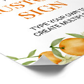 Kleine Cutie Sinaasappel Verjaardag Custom Tafel T Poster (Hoek)