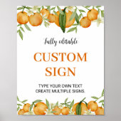 Kleine Cutie Sinaasappel Verjaardag Custom Tafel T Poster (Voorkant)