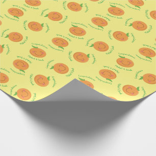 Kleine Cutie Tangerine Baby shower Genderneutraal Cadeaupapier