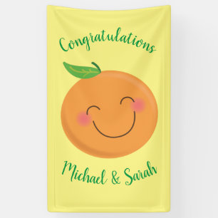 Kleine Cutie Tangerine Baby shower Genderneutraal Spandoek