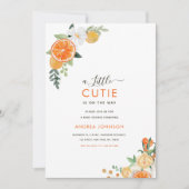 Kleine Cutie Waterverf Citrus Bloemen Baby shower Kaart (Voorkant)