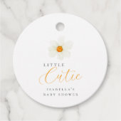 Kleine Cutie Waterverf Daisy Meisje Baby shower Bedankjes Labels (Voorkant)