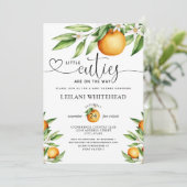 Kleine Cuties op de weg Twin Baby shower Kaart (Staand voorkant)