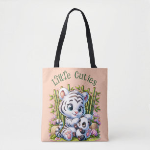Kleine Cuties Panda & Tijger Tote Bag