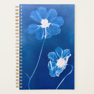 Kleine cyanotype kosmos bloem agenda / planner