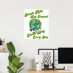 "Kleine daden, grote impact" Earth Day poster