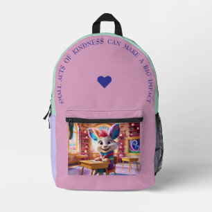 Kleine daden van vriendelijkheid bedrukte rugzak
