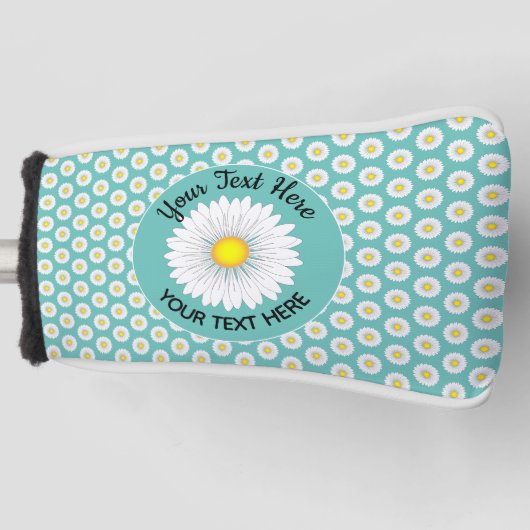  kleine Daisy Custom Text Golf Putter Hoesje Golfheadcover (Voorkant)