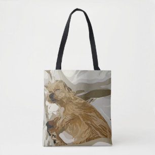 Kleine Daisy hond met een dekbed dag Tote Bag