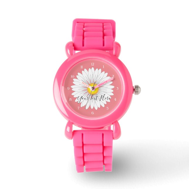  kleine Daisy Kinderen roze glitterband Horloge (Voorkant)
