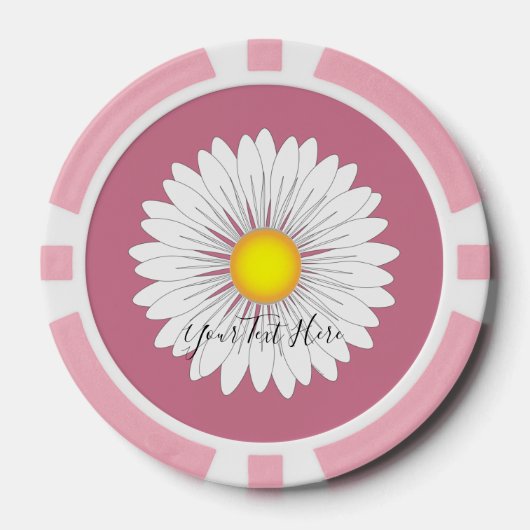  kleine Daisy Roze Solid Edge Poker Chip Set (Voorkant)