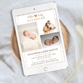 Kleine Dame Baby Meisje Foto Collage Geboorte Aankondiging