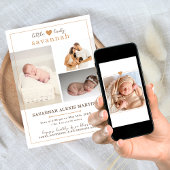 Kleine Dame Baby Meisje Foto Collage Geboorte Aankondiging