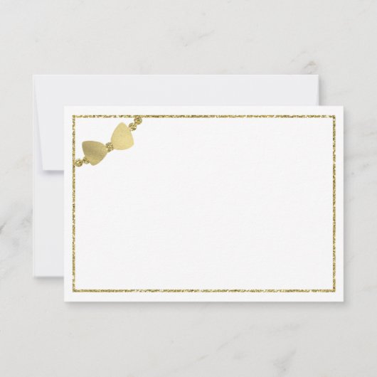 Kleine dame bedankje, Faux Gold Bedankkaart (Achterkant)