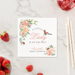 Kleine Dame Lieveheersbeestje Rozen Meisje Baby Sh Servet