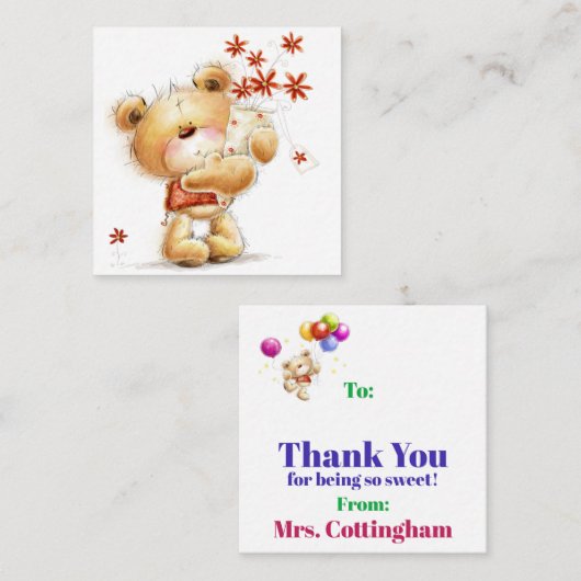 Kleine dank u Visitekaartje Informatiekaartje (Voorkant / Achterkant)