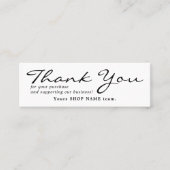 Kleine Dank u voor uw bestelling Mini Visitekaartje (Voorkant)