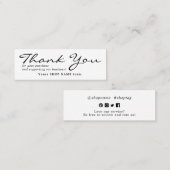 Kleine Dank u voor uw bestelling Mini Visitekaartje (Voorkant / Achterkant)