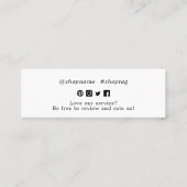 Kleine Dank u voor uw bestelling Mini Visitekaartje (Achterkant)