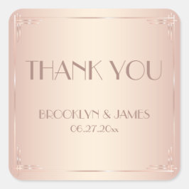 Kleine dank voor  blush Weddenkers Vierkante Sticker