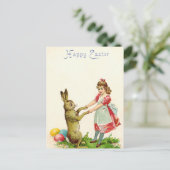  kleine dans met bunny Paaseieren Briefkaart (Staand voorkant)