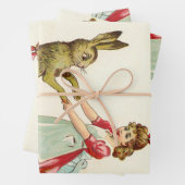  kleine dans met bunny Paaseieren Inpakpapier Vel (In situ)