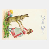  kleine dans met bunny Paaseieren Inpakpapier Vel (Voorkant)