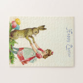  kleine dans met bunny Paaseieren Legpuzzel (Horizontaal)