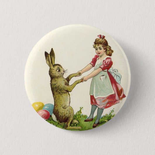  kleine dans met bunny Paaseieren Ronde Button 5,7 Cm (Voorkant)