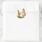kleine dans met bunny Paaseieren Ronde Sticker (Tas)