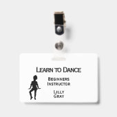 Kleine danseres aangepaste tekst 3 gebieden dubbel badge (Voorzijde met clip)