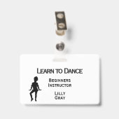 Kleine danseres aangepaste tekst 3 gebieden dubbel badge (Achterkant met clip)