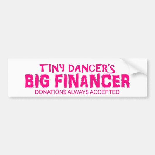 Kleine danseres Grote financier bumper sticker (Voorkant)