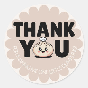 Kleine Deegkomme Meisje 1e Verjaardag Ronde Sticker