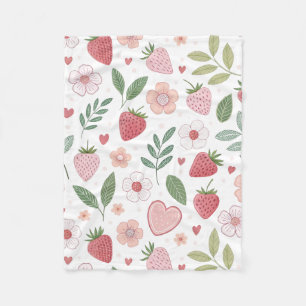 Kleine deken met aardbeimotief van fleece