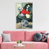 Kleine delft vase met bloemen door Paul Cezanne Canvas Afdruk (Insitu (Woonkamer))