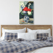 Kleine delft vase met bloemen door Paul Cezanne Canvas Afdruk (Insitu (Slaapkamer))
