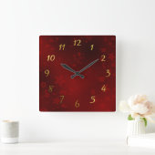 kleine delicate Aziatische bloemen op een feesteli Vierkante Klok (Huis)