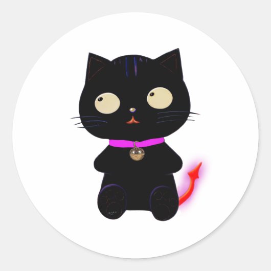 KLEINE DEMON CAT STICKER (Voorkant)