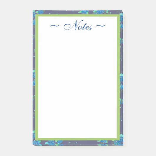 kleine denim blauw bloemige post-it notities post-it® notes (Voorkant)